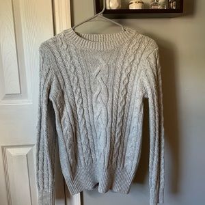 Gray cable knit sweater